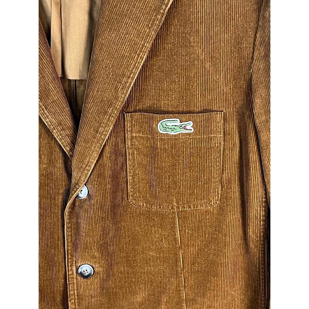 Vintage Lacoste Tan Corduroy Blazer | Dark Academia|Old Money, Preppy 90s|  XL - Picture 3 of 9